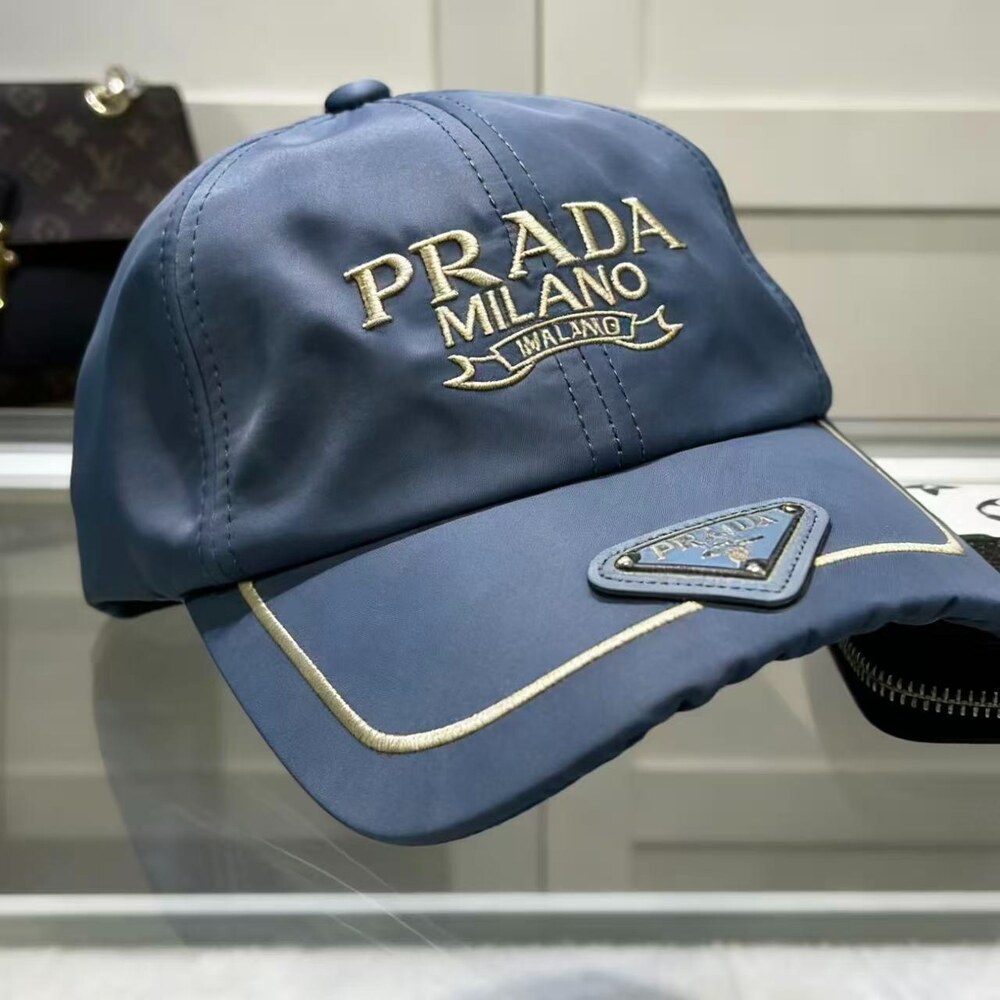 Prada Logo Nylon Baseball Cap Blue - Picture 4 of 4
